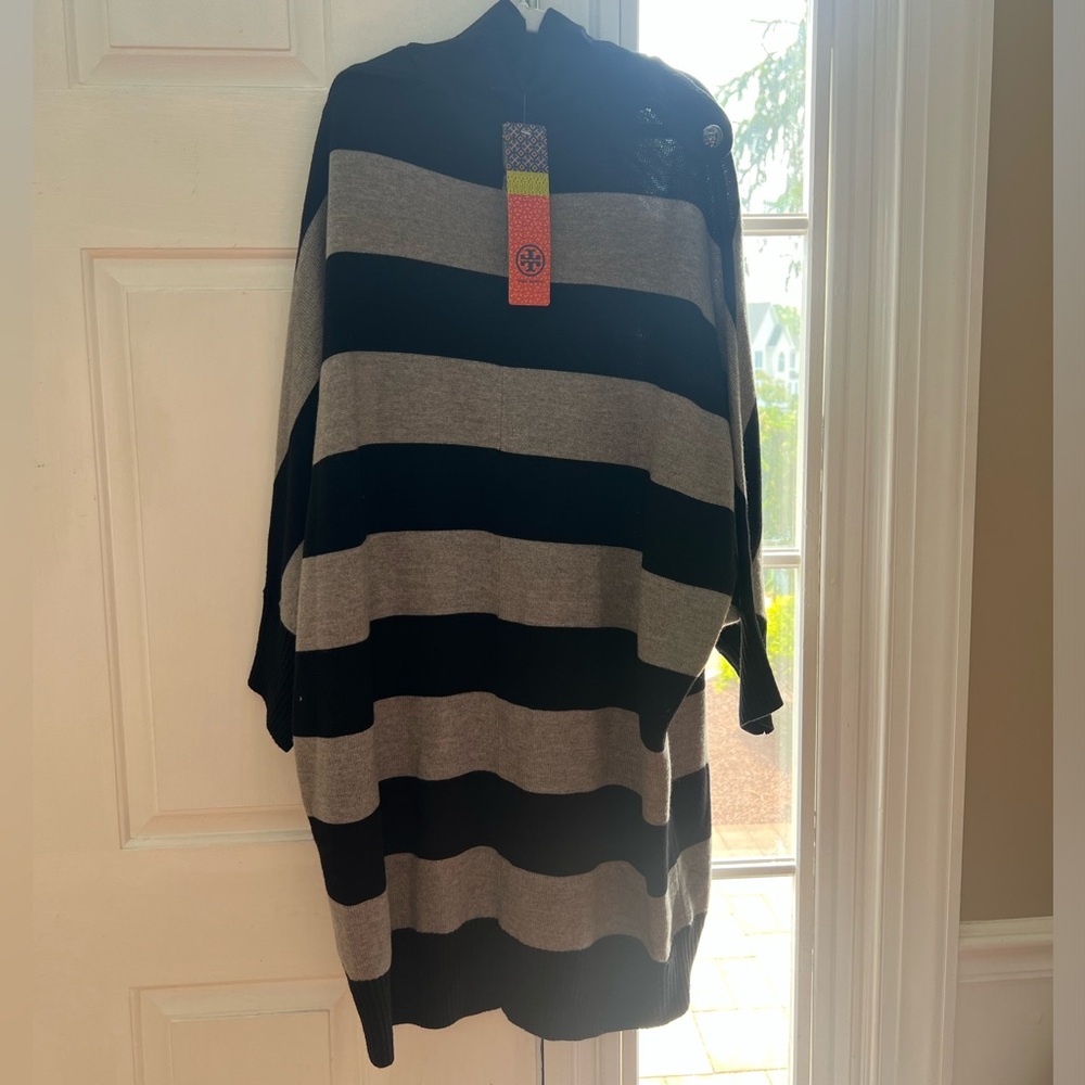 Tory Burch Black and Gray Knit Top